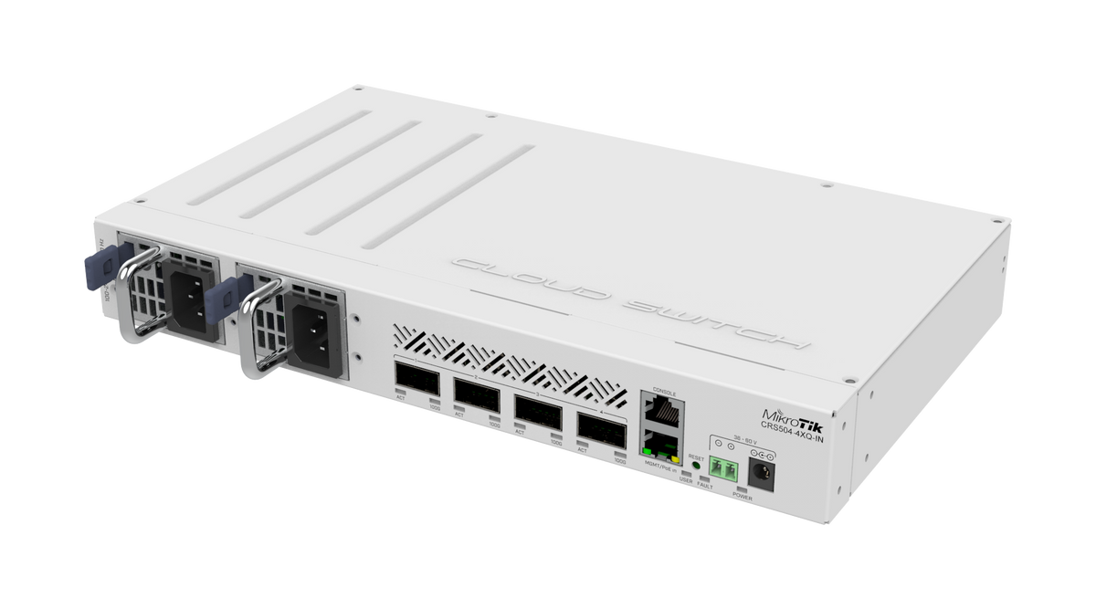 MikroTik CRS504-4XQ-IN – 4x 100G QSFP28 Switch