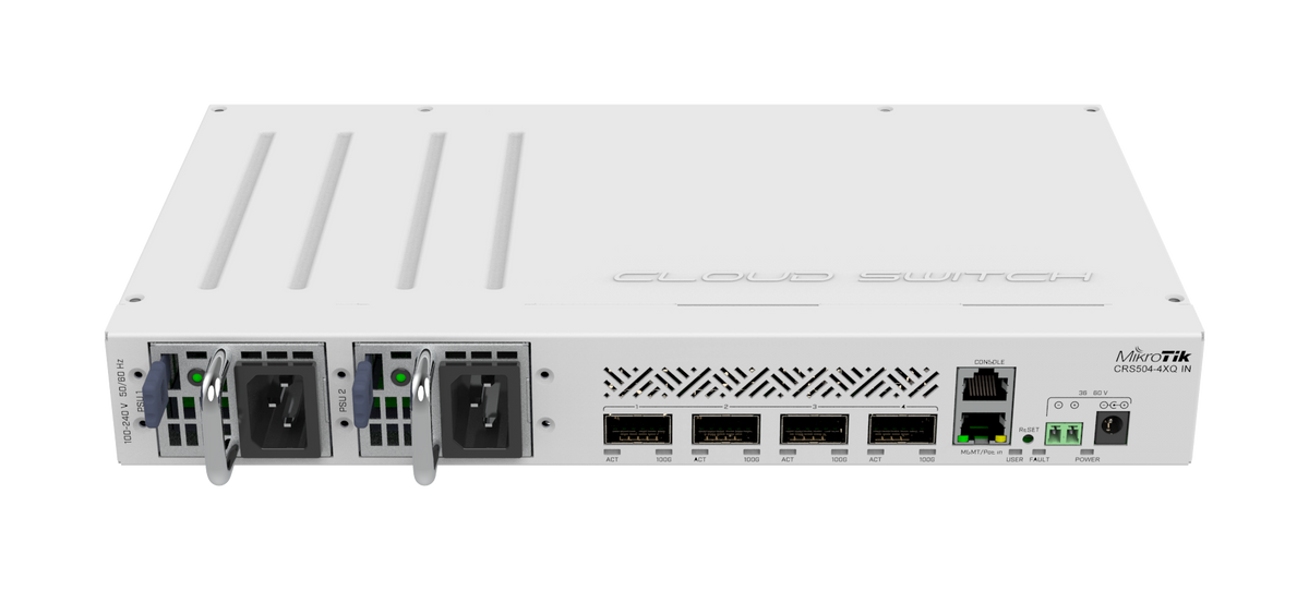 MikroTik CRS504-4XQ-IN – 4x 100G QSFP28 Switch
