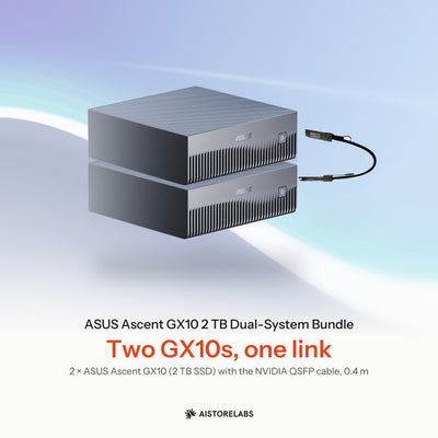 ASUS Ascent GX10 2 TB Dual-System Bundle – 2x GX10 (2 TB) with the NVIDIA QSFP cable, 0.4 m