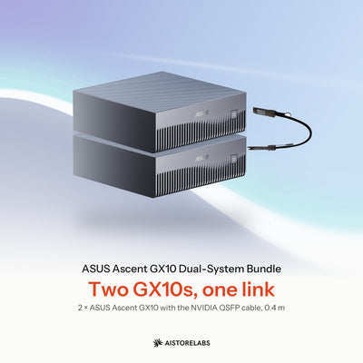 ASUS Ascent GX10 Dual-System Bundle – 2x GX10 with the NVIDIA QSFP cable, 0.4 m
