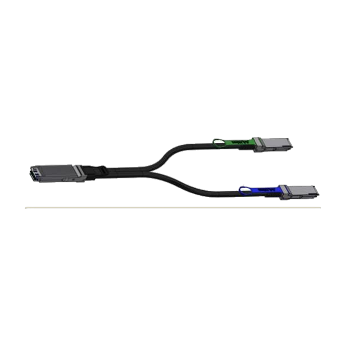 OSFP to 2x QSFP112 splitter cable (illustrative)