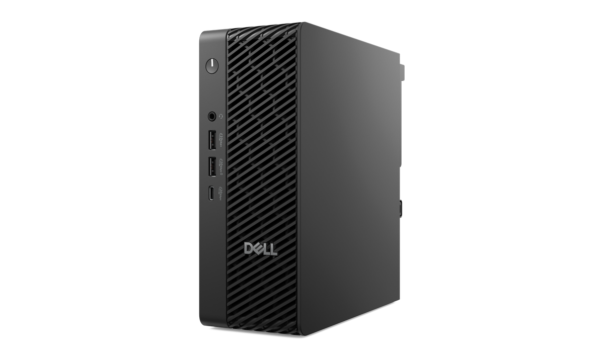 Dell Pro Max Micro FCM2250, front three-quarter view from the right