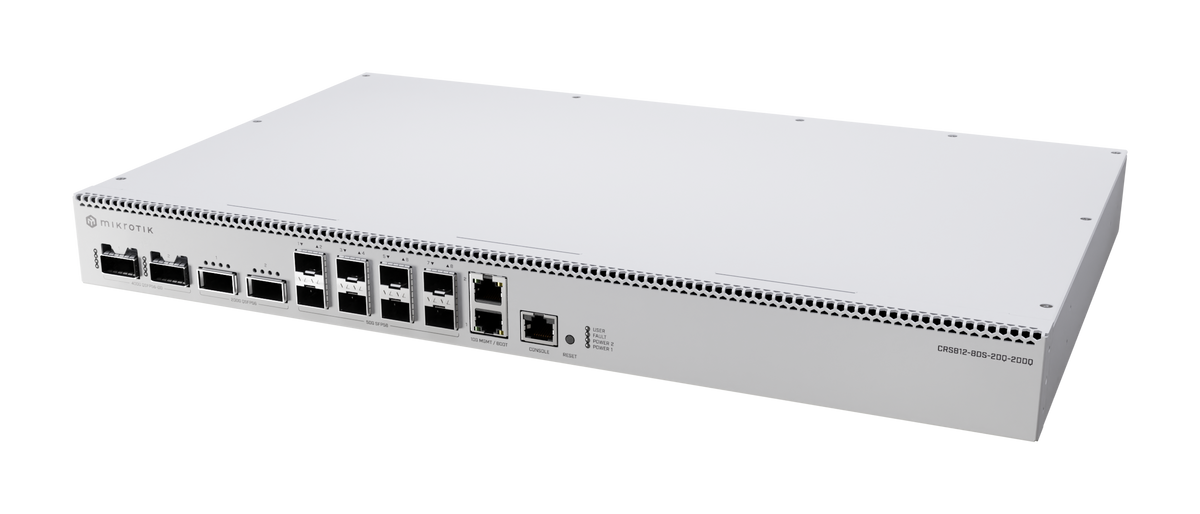 MikroTik CRS812-8DS-2DQ-2DDQ-RM – 2x 400G + 2x 200G + 8x 50G Switch