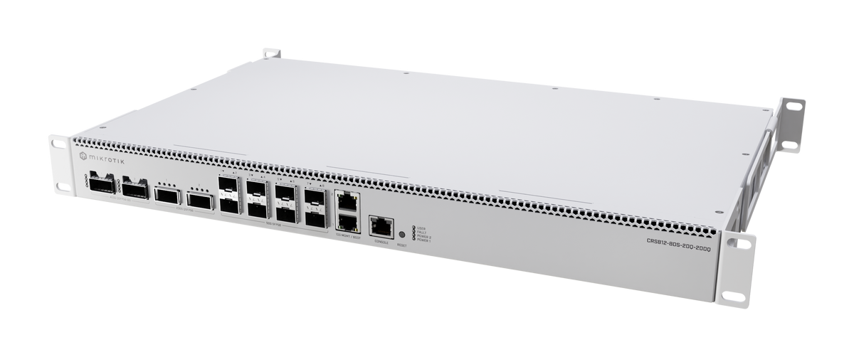 MikroTik CRS812-8DS-2DQ-2DDQ-RM – 2x 400G + 2x 200G + 8x 50G Switch