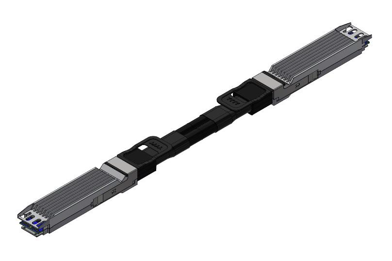 NVIDIA MCP4Y10 twin-port OSFP passive DAC with two finned-top OSFP connectors